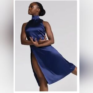 Weissman Balera Blue Satin Dress